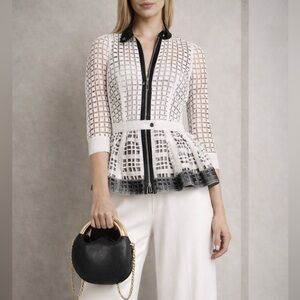 Anthropologie Beguile by Byron Lars Laced Peplum Jacket